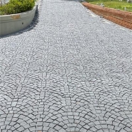 G654 dark grey granite fan shape with natural split finish for driveway and patio