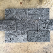 V404 -M Black Volcanic Lava Stone Middle Hole Brick for Wall