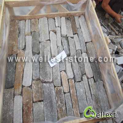 LL-026S Pink Grey Loose Stone for Wall Cladding (Small Strip)S