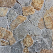 LS-100+101 Yellow and Light Grey Green Limestone Loose Stone Tumbled Random Tile
