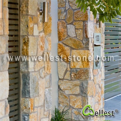 LS100+101 Yellowood Limestone Opus Incertum Random Loose Wall Stone