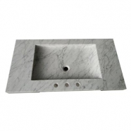 M820 Bianco Carrara White marble solid integrated sink