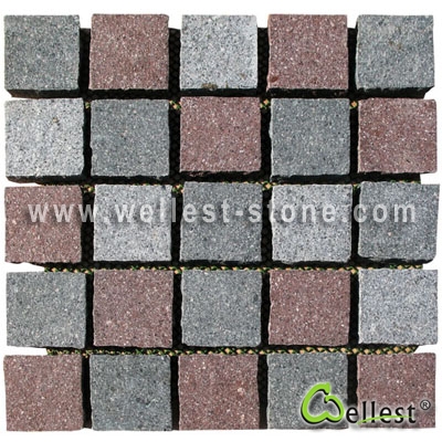 Multi Color Mesh Granite Paving 7