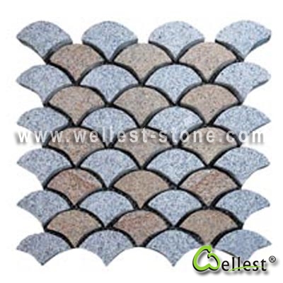 Multi Color Mesh Granite Paving 5