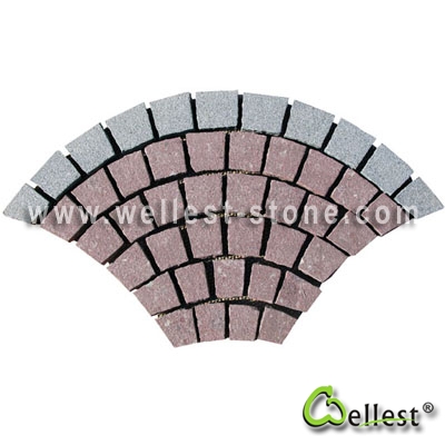 Multi Color Mesh Granite Paving 9