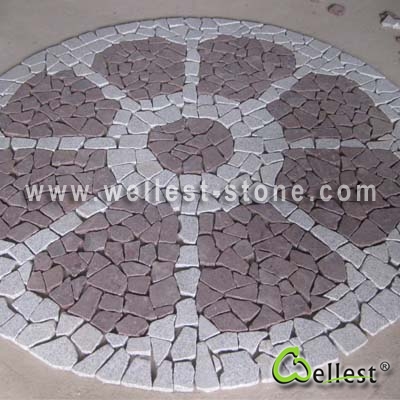 Multi Color Mesh Granite Paving 13