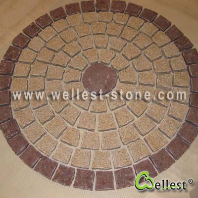 Multi Color Mesh Granite Paving 12