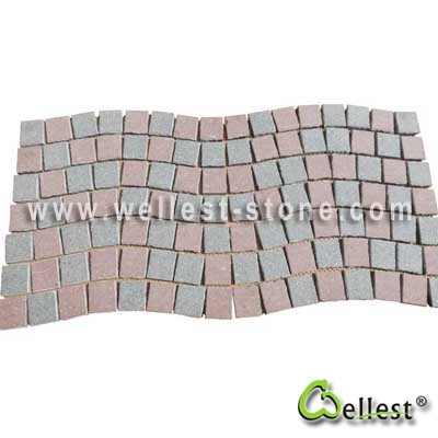 Multi Color Mesh Granite Paving 11