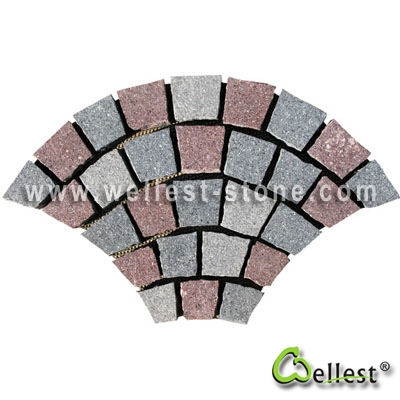 Multi Color Mesh Granite Paving 8