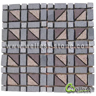 Multi Color Mesh Granite Paving 7