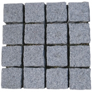 G654 Medium Grey Granite Cobble on Meshed for Paving