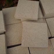 G682 Sunset Yellow Granite Cube Stone Top Surface Bush Hammered Other Side Saw Cut  (CS017)