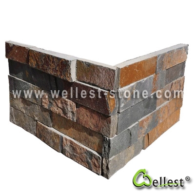 Rusty Brown Multi Color Slate Ledge Stone