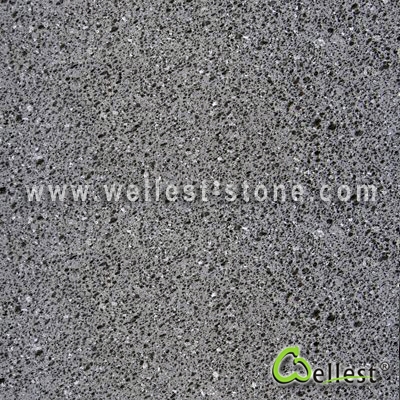 V404-S Black Color Volcanic Lava Stone Small Hole with Semi Polish