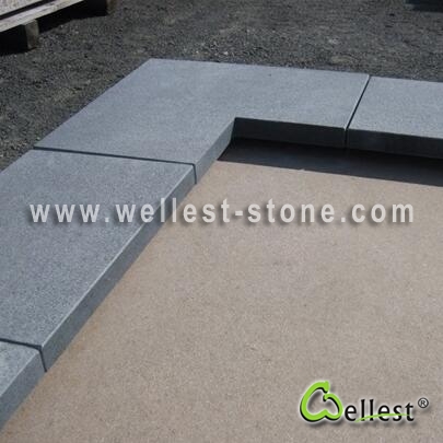 G654 Sesame Black Granite Honed Finish Swimming Pool Copping Tile with Bullnose Edge 1