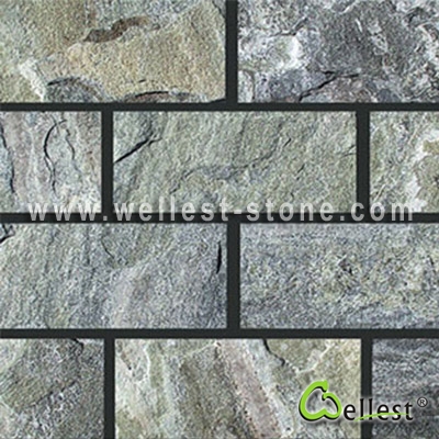 Q024 Green Quartzite Mushroom Tile