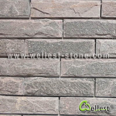 Q026 Pink Grey Quartzite Mushroom Tile 2