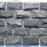 Q020 Sparkle Black Quartzite Mushroom Tile