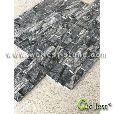 Tree Black /Ancien Wood Grain Marble Ledge Stone Split+Polished Finished