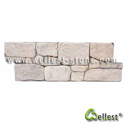 T101 Coffee Travertine Tumbled Cement Base Ledge