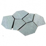 S017 green slate meshed crazy paving