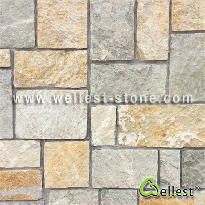 LS-100+101 Yellow and Light Grey Green Loose Stone Pattern Brick