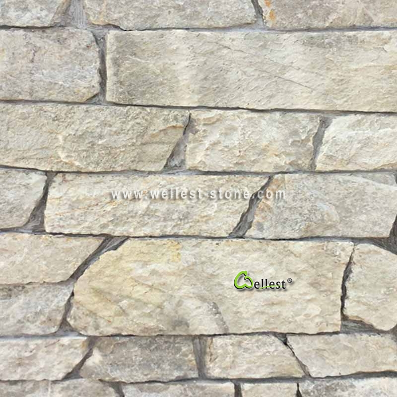 LS-101 Light Grey Green Loose Stone Long Strip Random Tile