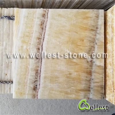 J116 Yellow Honey Onyx Polished Bathroom Tile