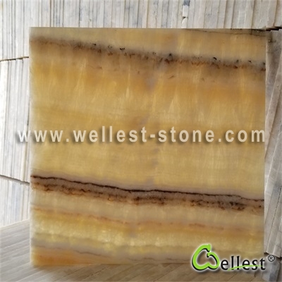 J116 Yellow Honey Onyx Polished Bathroom Tile