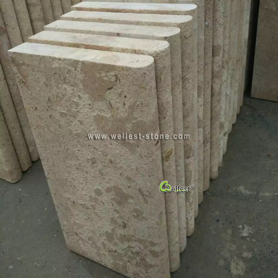 L727 Yellow Beige Limestone Anti-slip Swimming Pool Coping 3