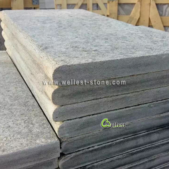 L828 Blue Grey Limestone Flamed Anti-slip Swimming Pool Coping 1