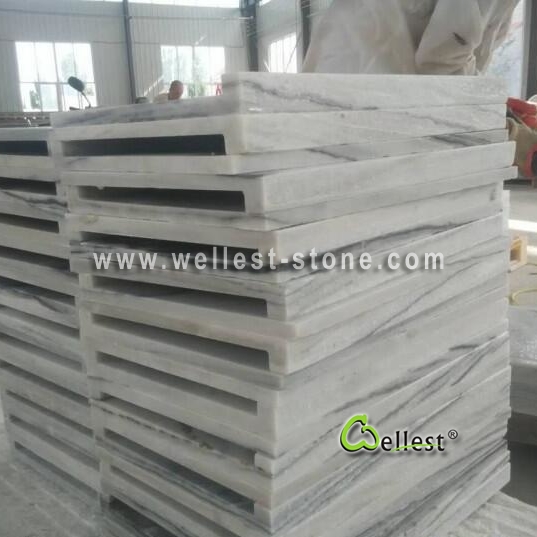 Q036 Cloudy Grey White Quartzite Marble Swimming Pool Coping 2