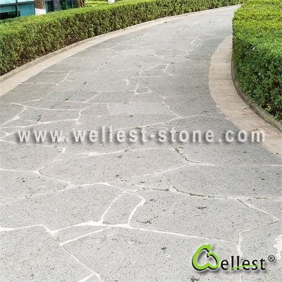 V404 Grey Volcanic Lava Stone Opus Incertum Random Loose Floor Stone