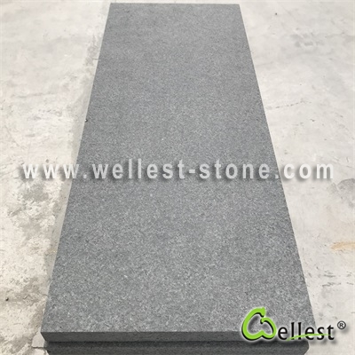 G345 Diamond Black Granite Flamed Tile