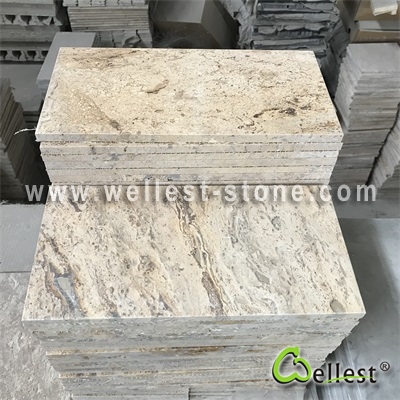 T112 GoldenTravertine Antique Tile 1