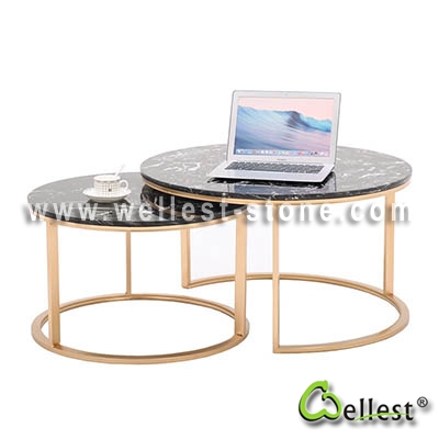 Black Marble Round Coffee/Tea/ Restaurant Table