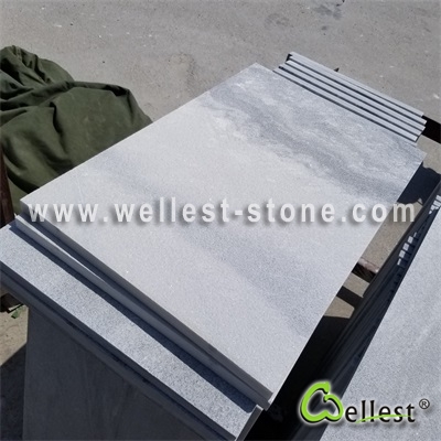 Q036 Cloudy Grey White Quartzite Exterior Anti-Slip Paver 3