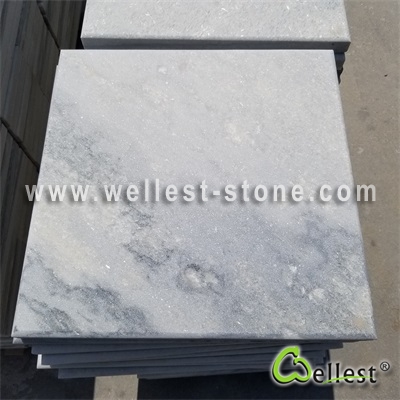 Q036 Cloudy Grey White Quartzite Marble Coping Stone With Bevel Edge 3