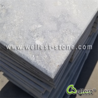 Q036 Cloudy Grey White Quartzite Marble Coping Stone With Bevel Edge