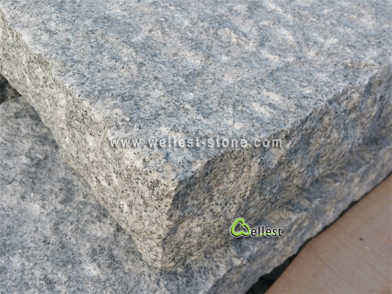 G603 Lunar Pearl Granite All Side Natural Split Kerb Stone Palisade 7