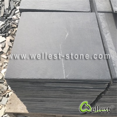 S018 Black Slate Tile Natural Split Finish 14