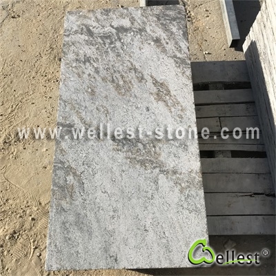 Q024 Green Quartzite Flamed Tile 1