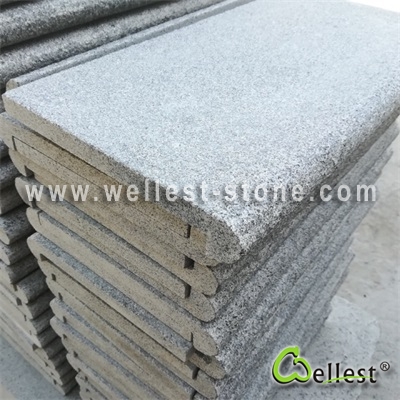 G654 Medium Grey Granite Drop Face Bullnose Edge Coping With Flamed Finish 2