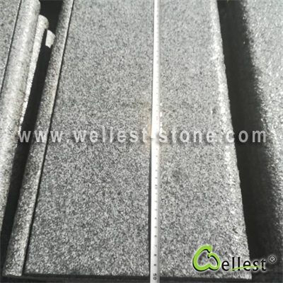 G654 Medium Grey Granite Drop Face Bullnose Edge Coping With Flamed Finish 3