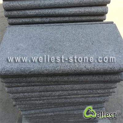 G654 Medium Grey Granite Drop Face Bullnose Edge Coping With Flamed Finish 4