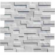 M820 Bianco Carrara White Marble Ledge Stone Polished and Split Finished