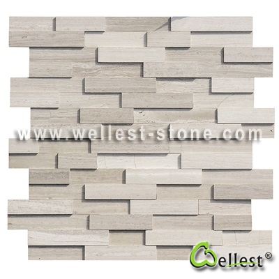 White Wood Marble Ledge Stone Polished Finish Z Shape 2