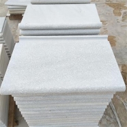 White Quartzite Marble Flamed Anti-slip Coping with Drop Face Bullnose Edge