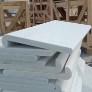 Super White Quartzite Marble Flamed Anti-slip Coping with Drop Face Bullnose Edge