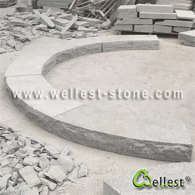 G603 Light Grey White Granite Solid Stone Arc Shape Block Step